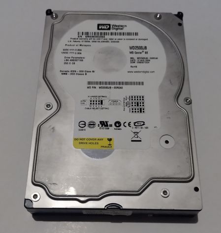 Hard disk Western Digital 250GB WD2500JB TESTATO 3,5" PATA IDE pc desktop