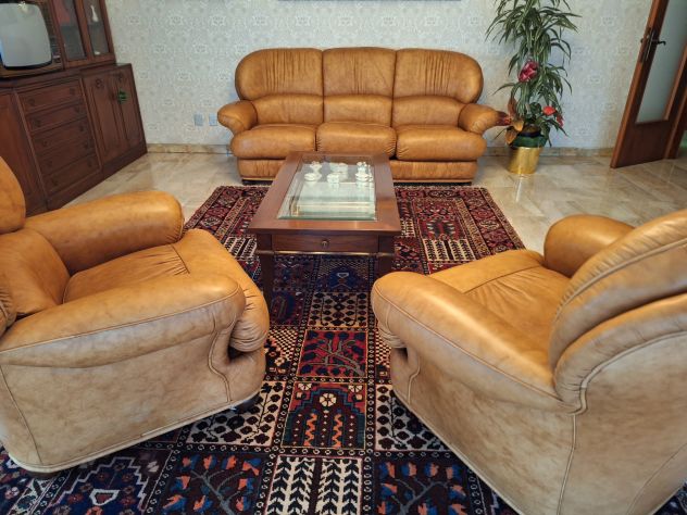 DIVANO con 2  POLTRONE in pelle MTC Cappellini in ottime condizioni - Foto 4