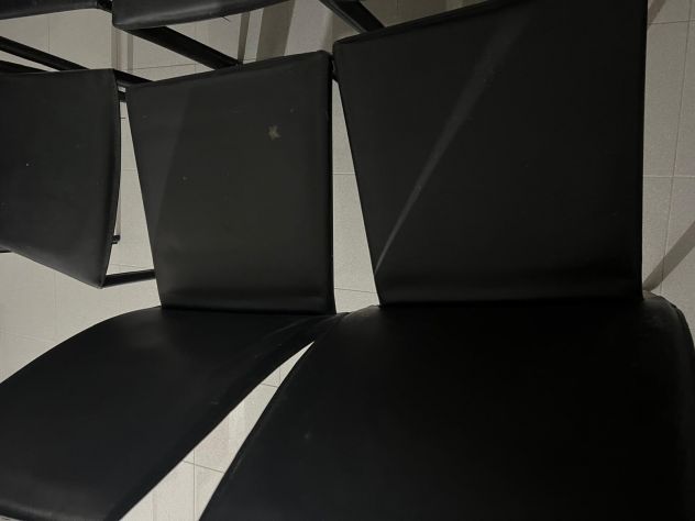 Sedie in pelle nera 6 pezzi - Foto 2