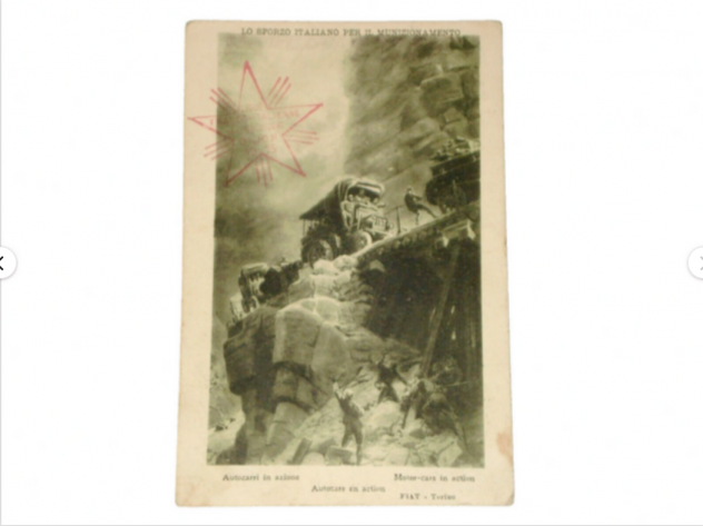 cartolina antica illustrata vintage guerra mondiale militaria usata anni 10 - Foto 3