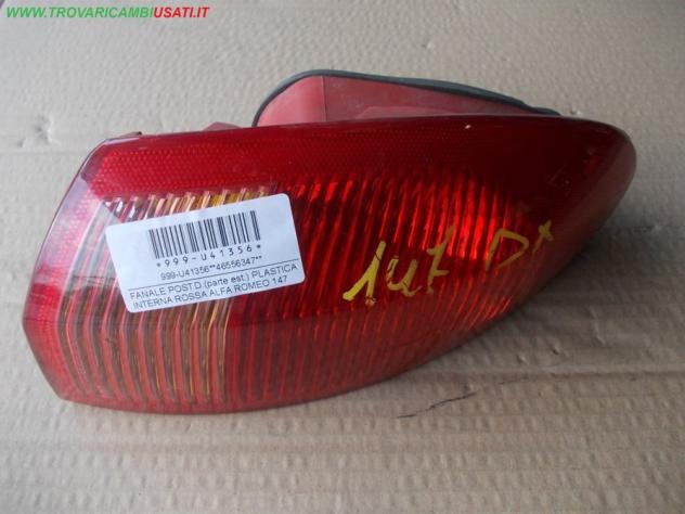 FANALE POST.D.(parte est.) PLASTICA INTERNA ROSSA ALFA ROMEO 147 (937-W8)  Parti elettriche  Fanaleria  Fanali  Fanale post. sx. ALFA ROMEO - 147 - 01