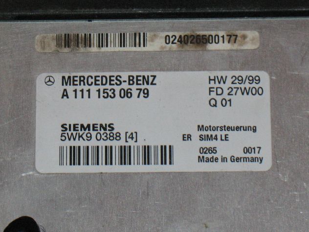 A1111530679 ECU MERCEDES A1111530679 SIEMENS 5WK9 0388 4 5WK903884 - Foto 2