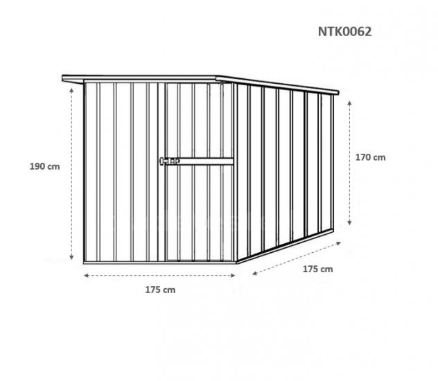 Box prefabbricato, casetta da giardino in lamiera zincata. Capanno ricovero attrezzi o deposito/garage auto in Acciaio 1.75 x 1.85 m x h1.92 m - 70 KG - Foto 5