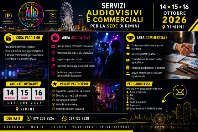 🎥 SERVIZI AUDIOVISIVI E COMMERCIALI – SEDE DI RIMINI