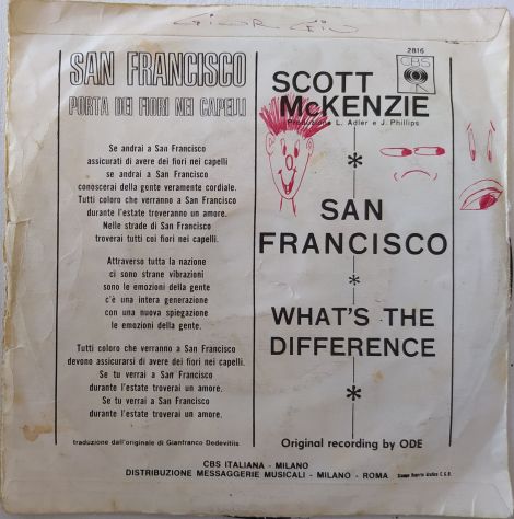 Scott McKenzie -San Francisco + What's the Difference -45rpm -1967 - Foto 2