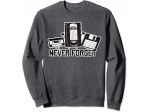 Felpa nuova Never Forget taglia L-XL con audiocassetta, videocassetta e floppy