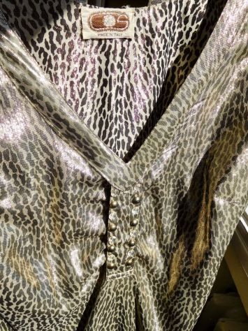 Abito donna in LAME' DI PURA SETA a motivo leopardato, taglia 42. MADE IN ITALY - Foto 3