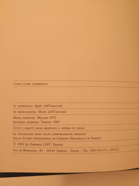 Libro "L'Università di Padova - Profilo Storico" a cura di Lucia Rossetti, 1983 - Foto 3