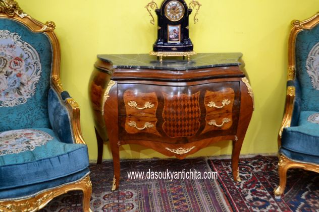 Comò bombato a due cassetti stile Luigi XV - Foto 10
