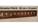 Porta calendario ITALIA TRICOLORE METALLO Scudetto BANDIERA legno massello IDEA