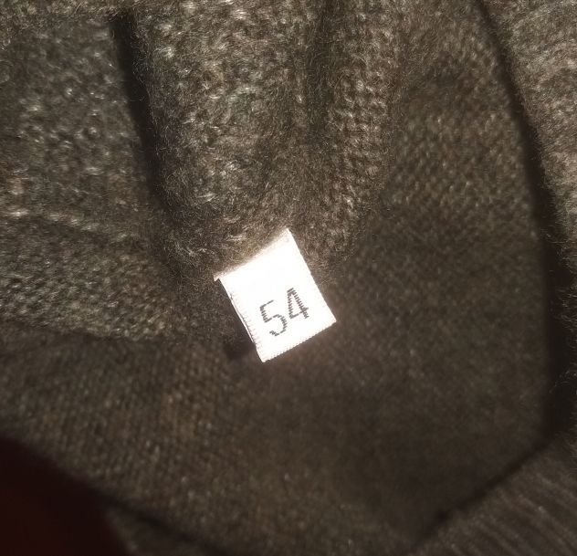 Maglione in lana merinos verde scuro Ferrante made in italy taglia 54 In ottime - Foto 3
