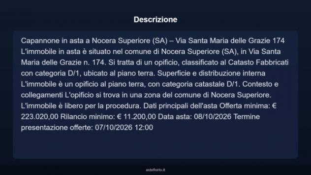 Immobile in asta di 320 m² in vendita a Nocera Superiore - Foto 2
