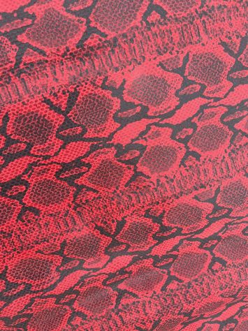 Pelle vitello stampata pitone rosso - Foto 3
