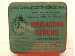 SCATOLA DI LATTA LITOGRAFATA BIOPLASTINA SERONO FIALE ANNI 10/20 del 900