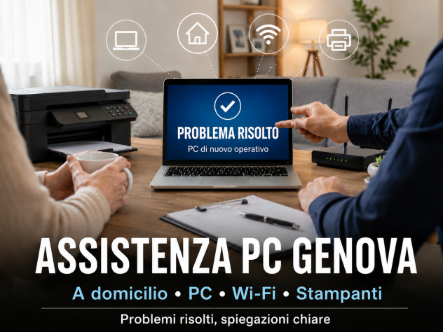 Assistenza PC a domicilio Genova – Wi-Fi, stampanti e lezioni pratiche