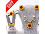 GIOIELLI GIRASOLE SET COLLANA + ORECCHINI + ANELLO + BRACCIALE ORO/ARGENTO/ROSA