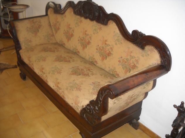 DIVANO ANTICO DEL XIX SECOLO IN LEGNO - Foto 3