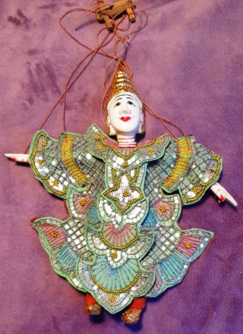 Marionetta orientale in ceramica alta 38 cm - Foto 4