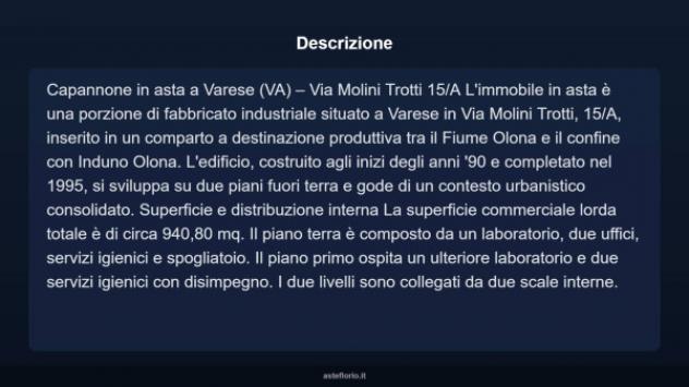 Immobile in asta di 940 m² in vendita a Varese - Foto 6