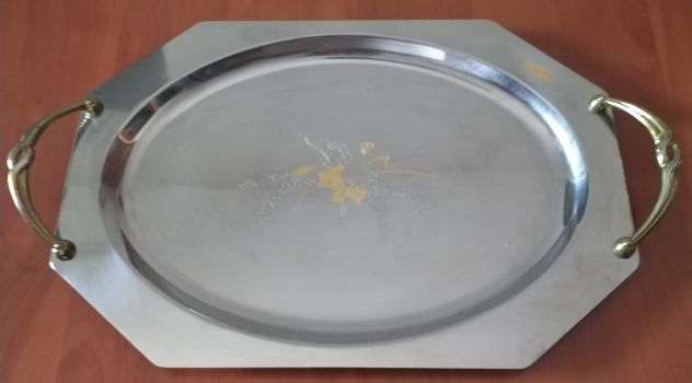 Vassoio Vintage Ovale Piano in Acciaio Inox 18-10 24K da 33cm CHANTALL - Foto 5