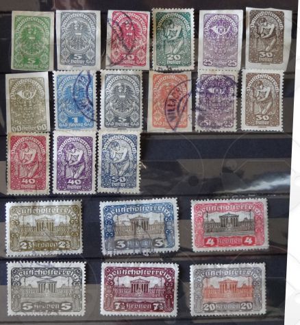 AUSTRIA 1910-1919 Lotto di 97 francobolli - Foto 5