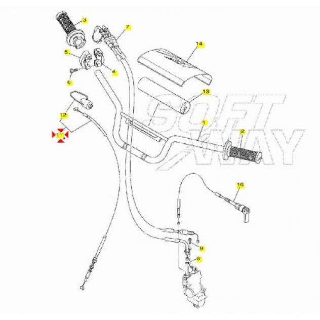 Cavo freno anteriore Yamaha TT R110E - 5B6263410000 - Foto 3