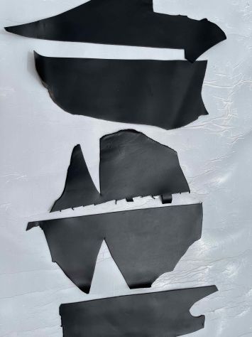 10 Scampoli cuoio pellame Nero – Sp. 3,8 MM