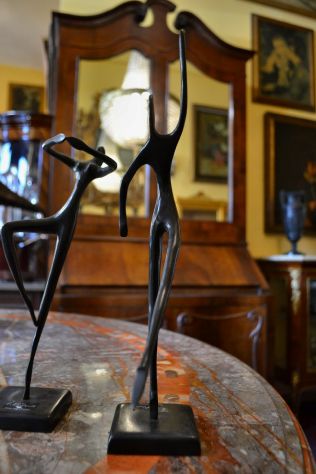 Coppia di statuine ballerine in bronzo anni 80 Khalique - Foto 4