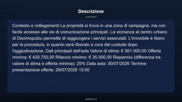 Immobile in asta di 386 m² con più di 5 locali e box auto in vendita a Decimoputzu - Foto 12