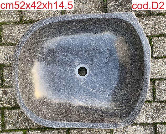 Lavabo lavandino da appoggio in pietra sasso di fiume 4 - Foto 3