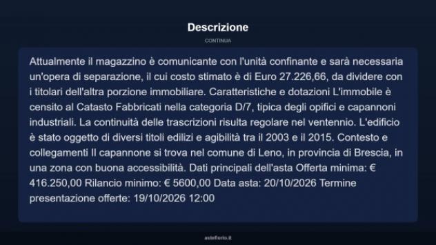 Immobile in asta di 800 m² in vendita a Leno - Foto 4