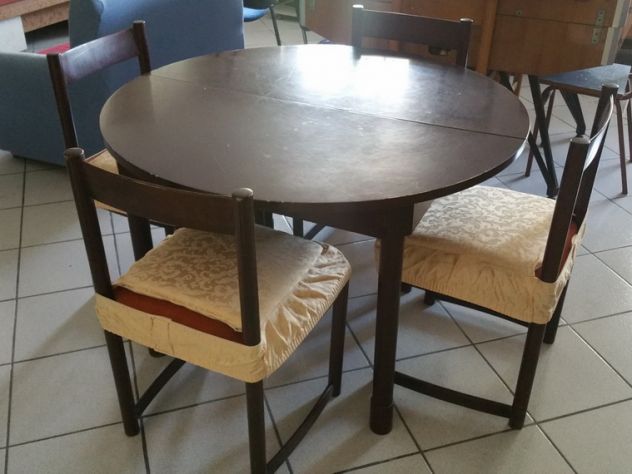 Tavolo rotondo anni '60 '70 in palissandro - Foto 3