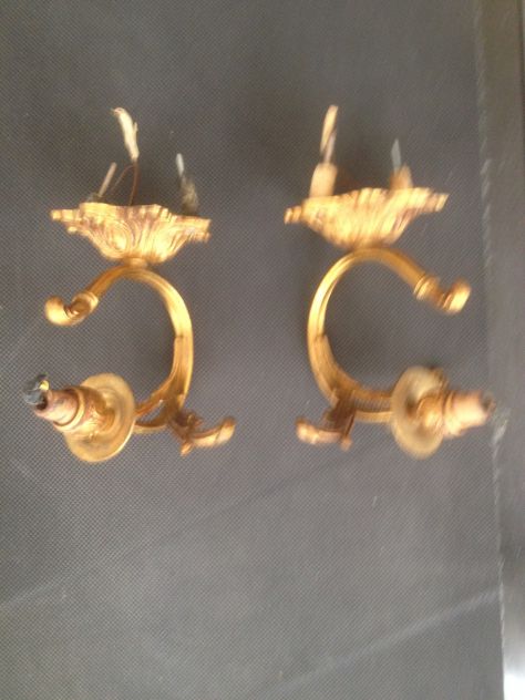 Coppia di Applique del 1900 dorate - Foto 7