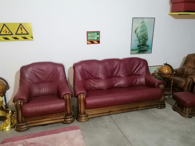 SET DIVANI reale 3+PG+POUF in pelle ! CONSEGNA ! - Foto 7