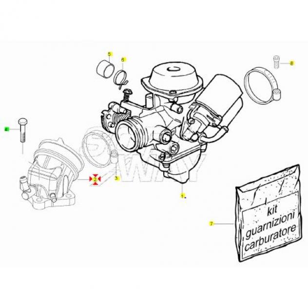 Collettore aspirazione scooter Piaggio Gilera Malaguti B016579 AP8575043 MPB016579 - Foto 7