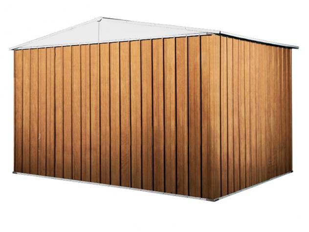 Box in Acciaio Zincato Casetta da Giardino in Lamiera 3.60 x 1.75 m x h2.12 m - 110 KG – 6.30 metri quadri - LEGNO - Foto 4
