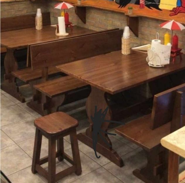 Panca e tavolo da pub in pino grezzo - Foto 7