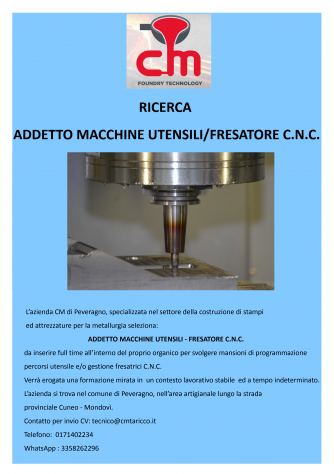 TECNICO PROGRAMMATORE CAD/CAM - FRESATORE C.N.C.