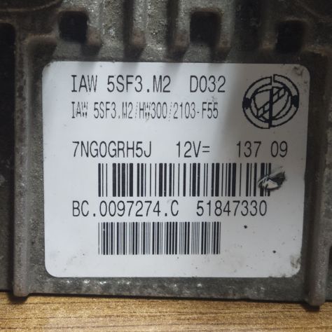 Centralina motore fiat grande punto evo 1.4 cc 8v IAW 5SF3.M2 51847330 - Foto 2