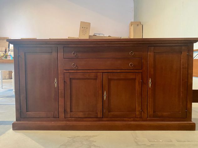 NUOVO BANCONE CON 4 ANTE E 2 CASSETTI CENTRALI IN VERO LEGNO BIANCO LACCATO - Foto 8