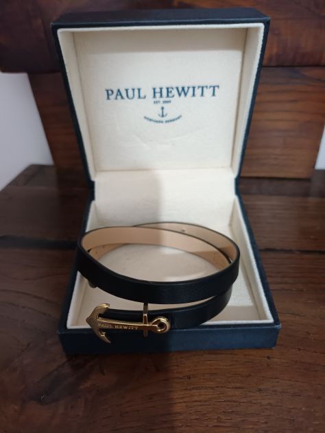 Bracciale in pelle nera Paul Hewitt
