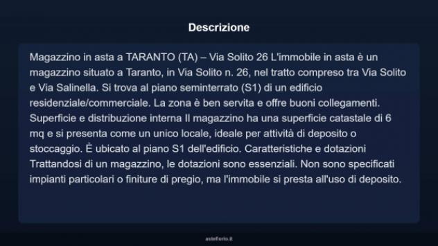 Immobile in asta di 6 m² in vendita a Taranto - Foto 4