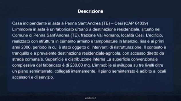 Immobile in asta di 230 m² con più di 5 locali in vendita a Penna Sant'Andrea - Foto 18