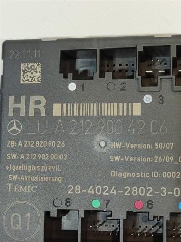 CENTRALINA PORTA POSTERIORE DX MERCEDES Classe E S. Wagon W212 A2129004206 651924 (09) - Foto 2