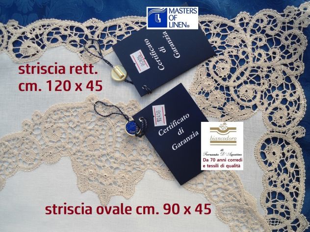 Complementi arredo unici da collezione corsie fasce runner lino ricamo a mano - Foto 6