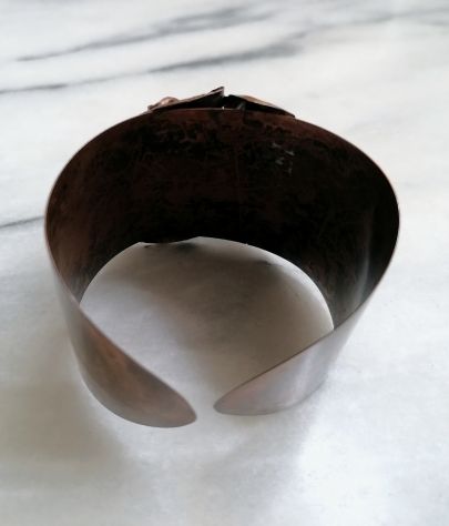ANTICO BELLISSIMO BRACCIALE BIJOUX IN RAME E STRASS AUTENTICO EPOCA 1950. - Foto 3