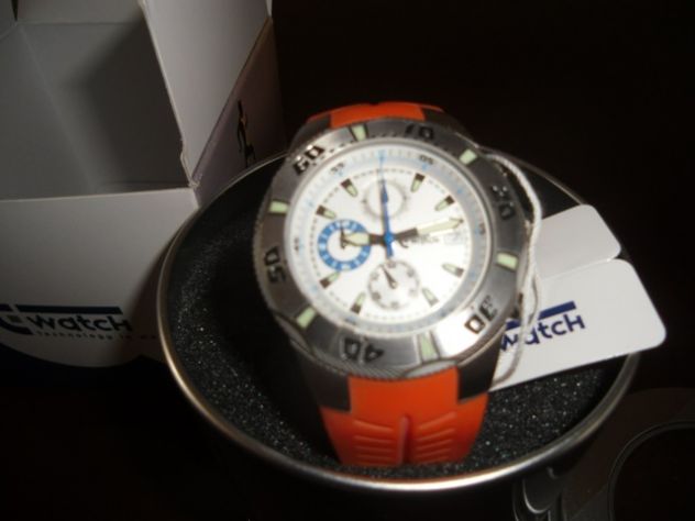 T-Watch orologio crono Adventure acciaio arancione cinturino ROTTO - Foto 6