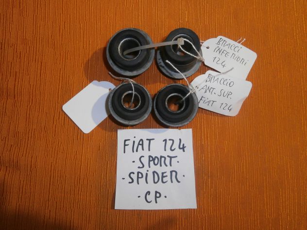 KIT BOCCOLE SILENTBLOCK BRACCI ANTERIORI FIAT 124 SPORT SPIDER COUPE' (SUP+INF) - Foto 2