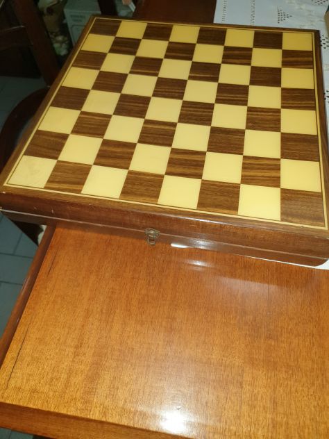 Scacchiera in legno con Scacchi, Dama e Mulino - Foto 3