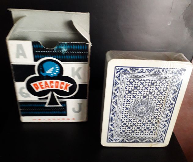 Mazzo carte da gioco Peacock 404 vintage sigillato custodia in buono stato Ve - Foto 2